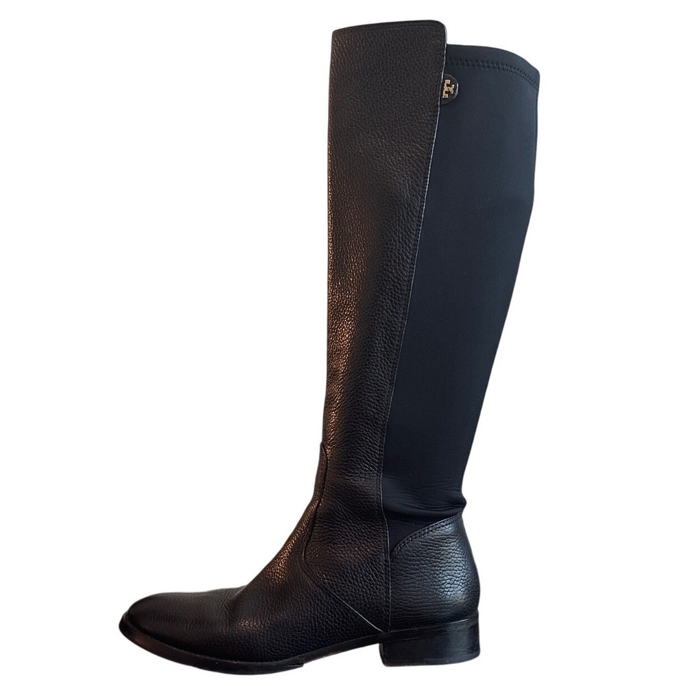 Tory Burch Selden Black Leather Stretch Riding Boots Size 9